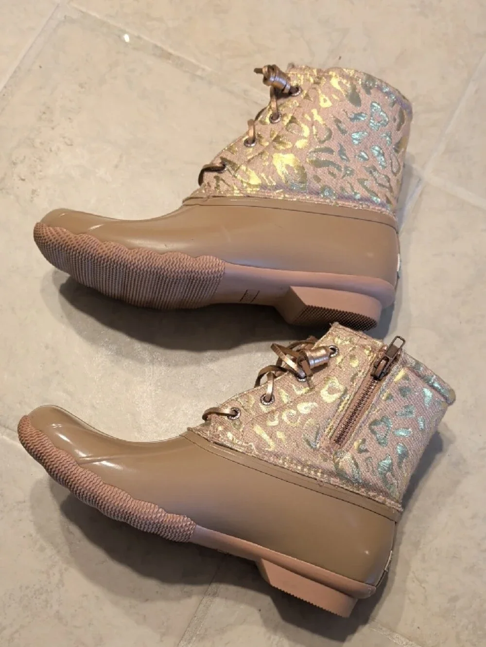 Sperry Top Sider Duck Boots Pink Cheetah
